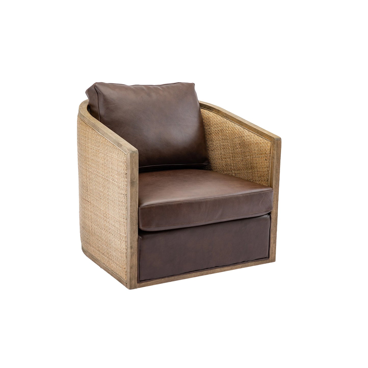 Barrel, Comfy Round Accent Sofa Chair With 360 Degree Swivel, Leisure Arm