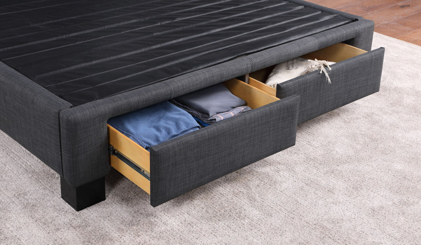 Modern - King Storage Drawers - Dark Gray