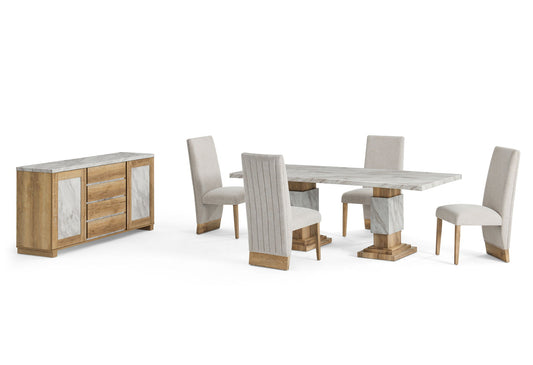 D12 - 5 Piece Dining Room Set (Dining Table And 4 Dining Chairs) - Natural