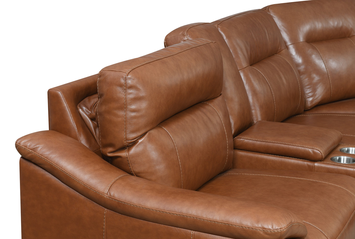 Steve Silver Whiskey Coach Top-Grain Leather Power Reclining Sectional
