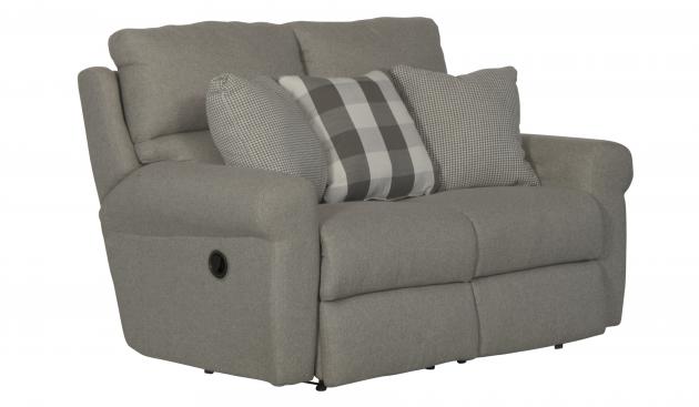 Catnapper Westport Lay Flat Reclining Loveseat in Metal