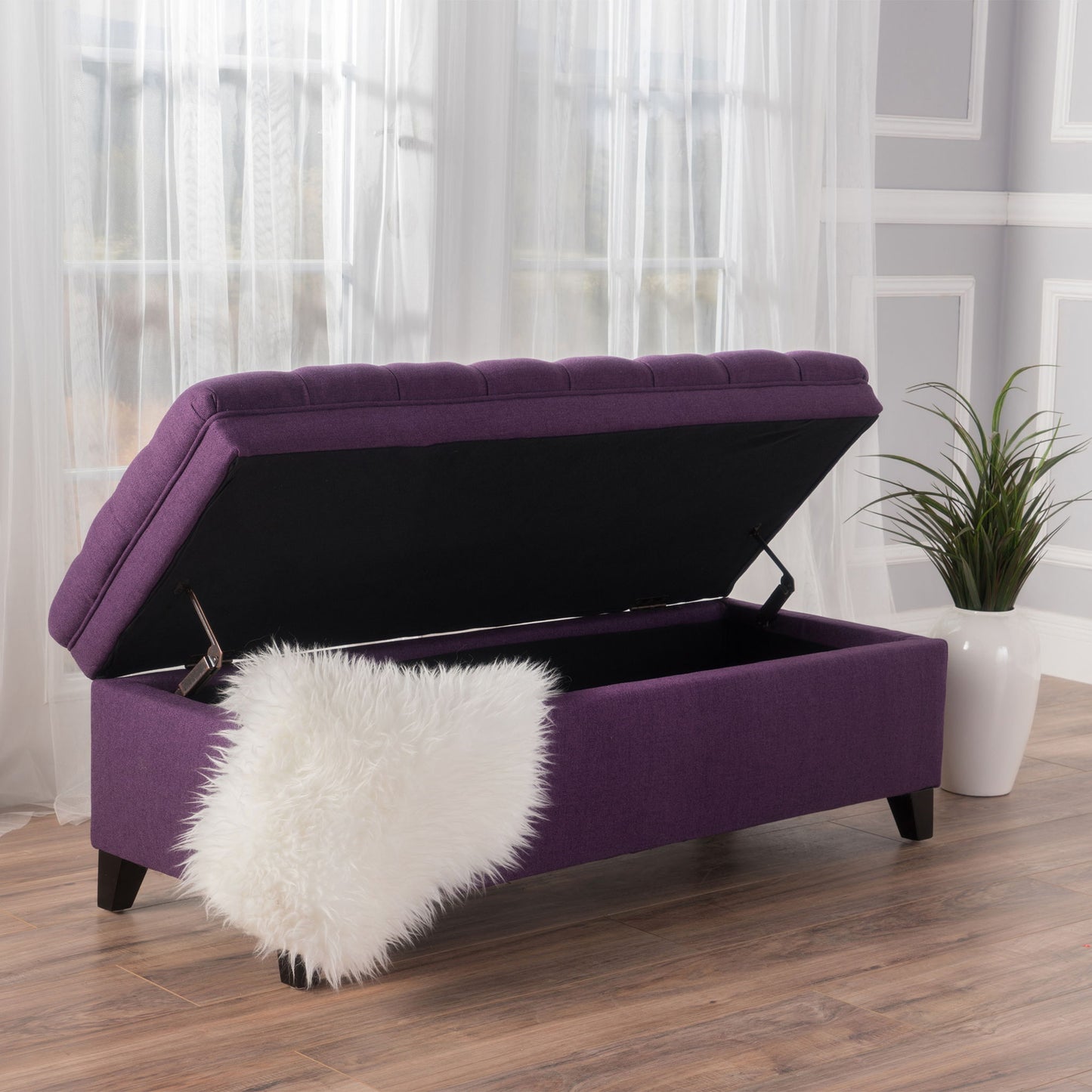 Juliana - Storage Ottoman With Birch Legs