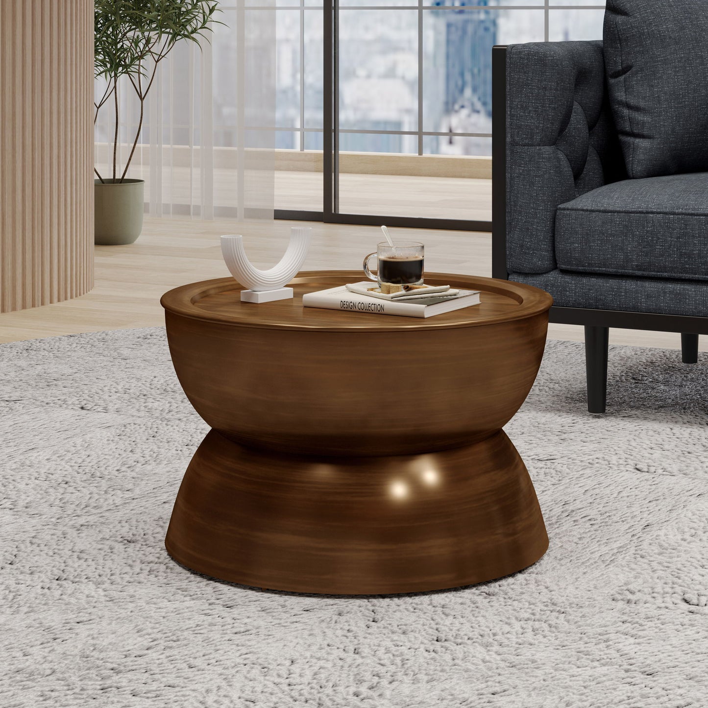 Sparling - Modern Iron Hourglass Coffee Table