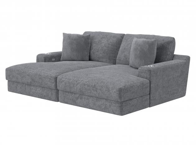Jackson Cozy Sectional LSF Chaise w/USB in Gunmetal