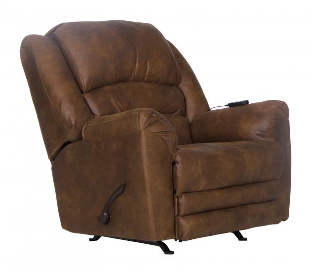 Catnapper Hayden Chaise Rocker Recliner w/Heat & Massage - Oversized - X-tra Comfort Footrest in Auburn