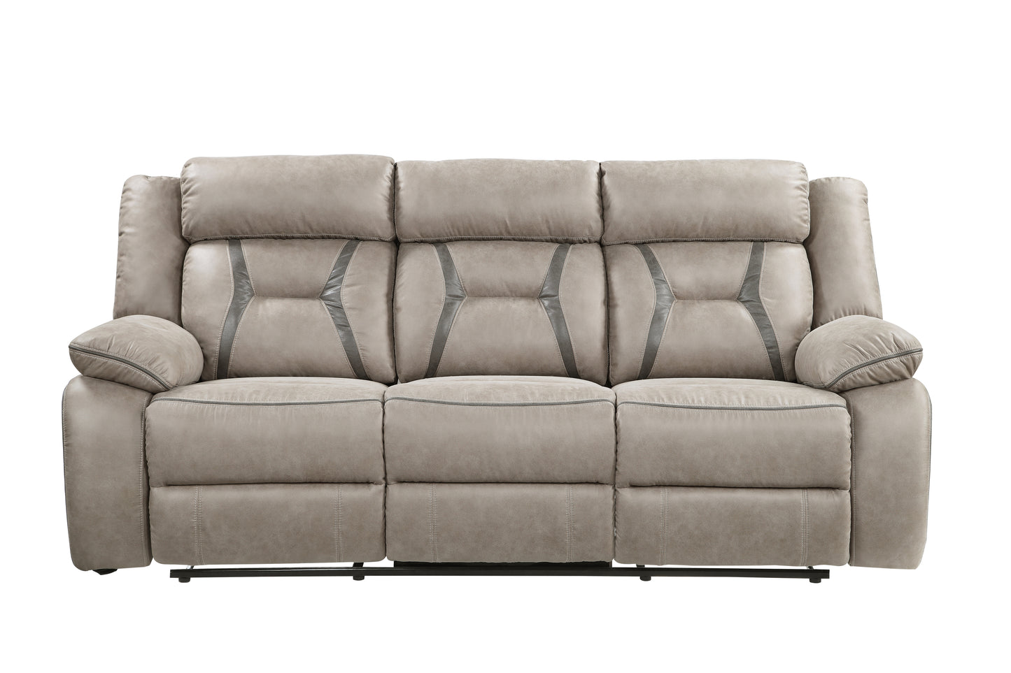 Steve Silver Tyson - 3 Piece Manual Reclining Living Room Set - Gray