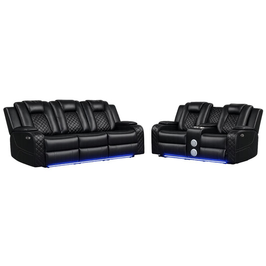 Benz - LED & Power Recliner With Adjustable Headrests And Ambient LED Lighting