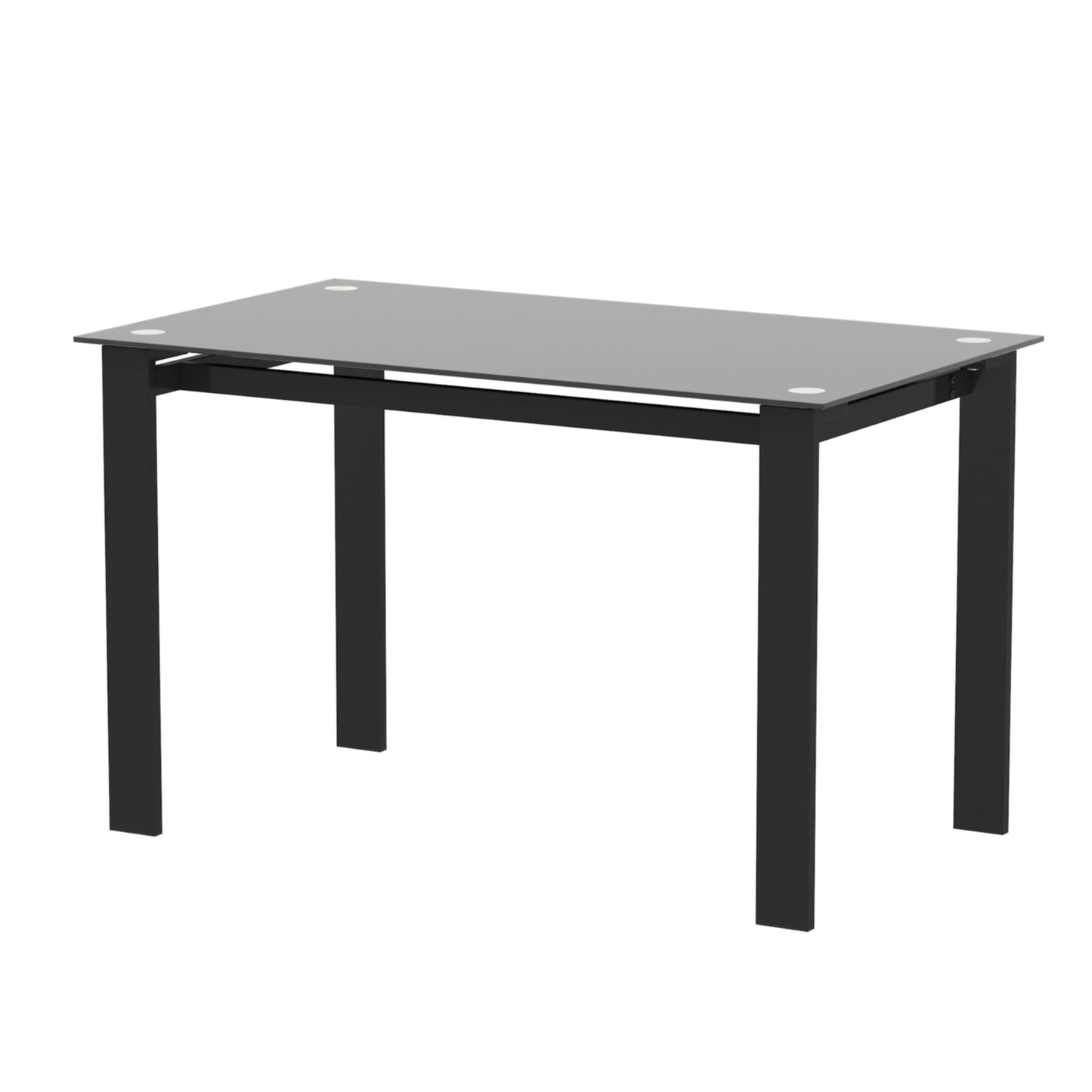 Modern 7 Piece Dining Table Set With Glass Top And Chairs - Black