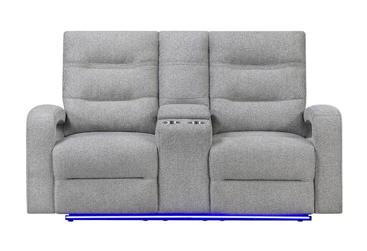 U6611 - 15 Power Reclining Sofa / Power Console Reclining Loveseat / Power Recliner - Dark Gray