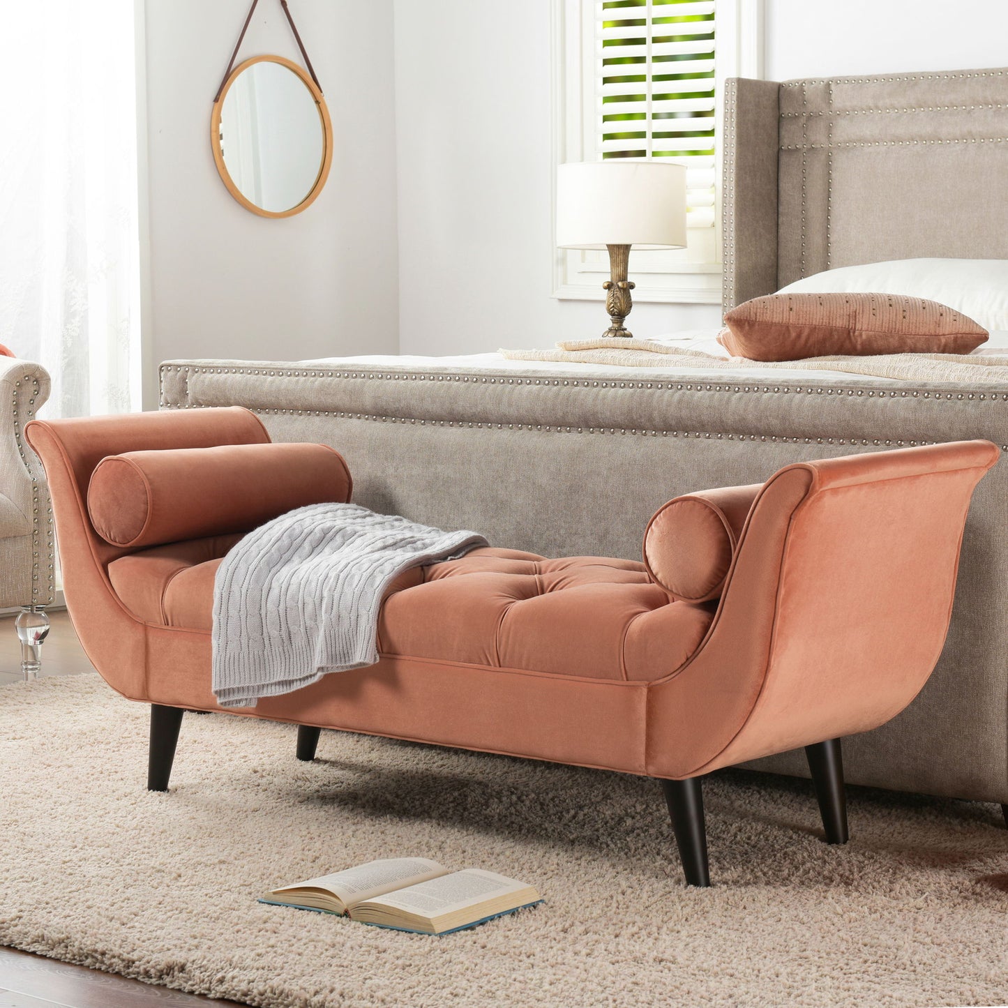 Alma - Tufted Flared Arm Entryway Bench