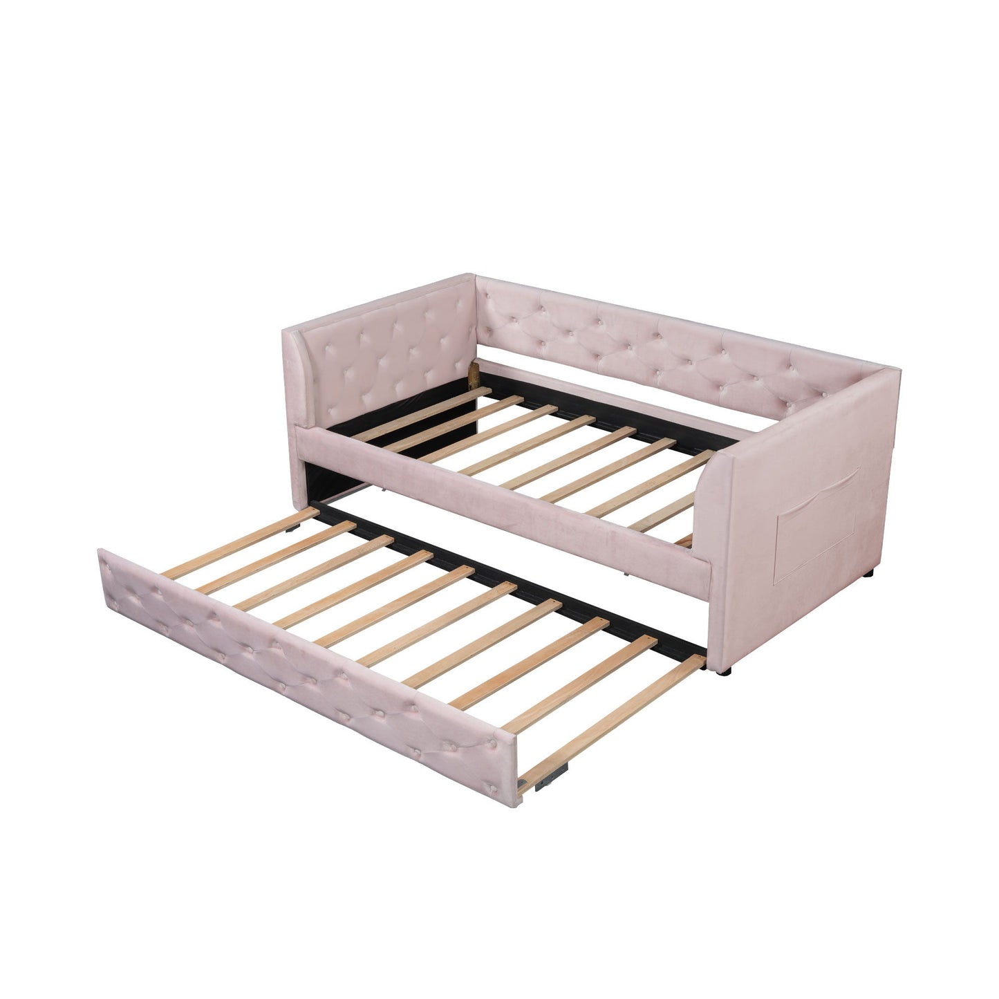 Upholstered Tufted Daybed With Trundle
