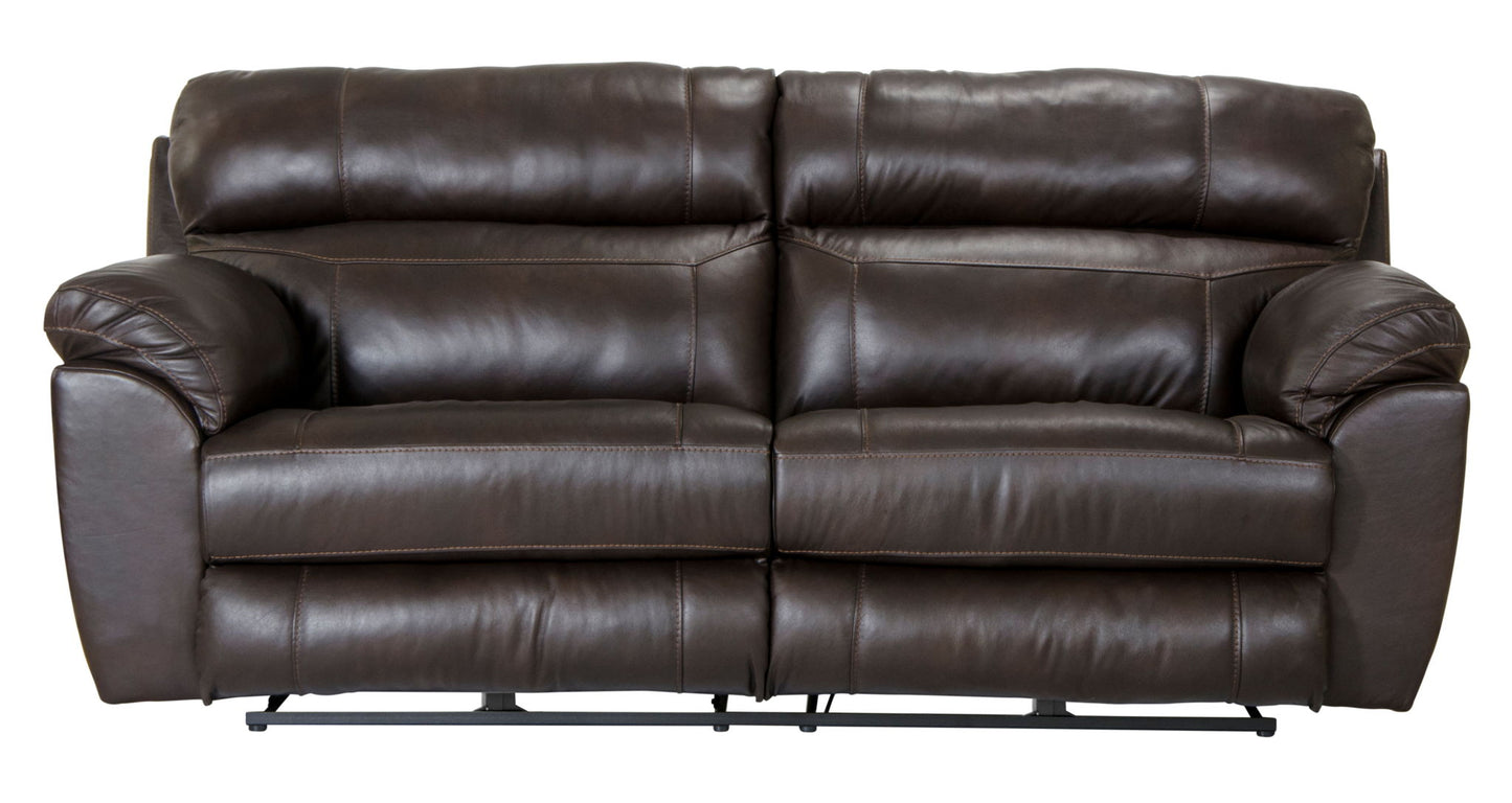 Costa - Top Grain Italian Leather Power Lay Flat Reclining Sofa - Chocolate