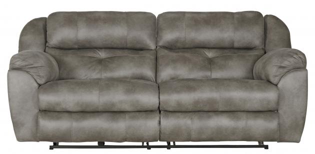 Catnapper Ferrington Power Headrest Power Lay Flat Reclining Sofa in Steel