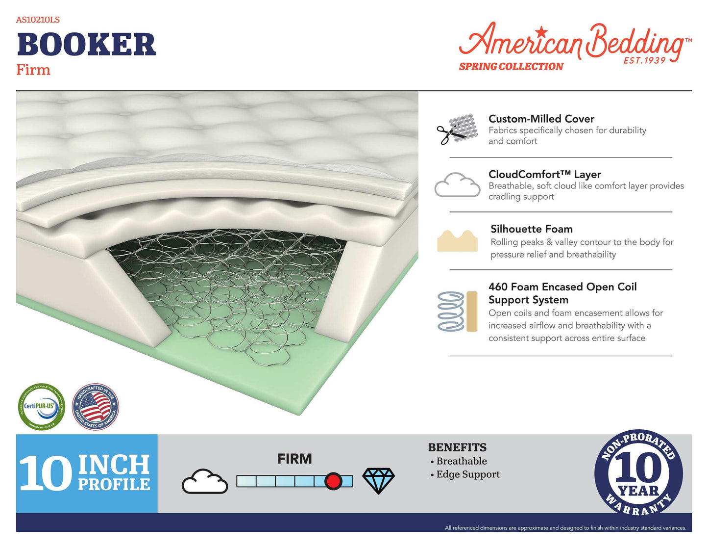 Spring - Booker Firm Innerspring Mattress