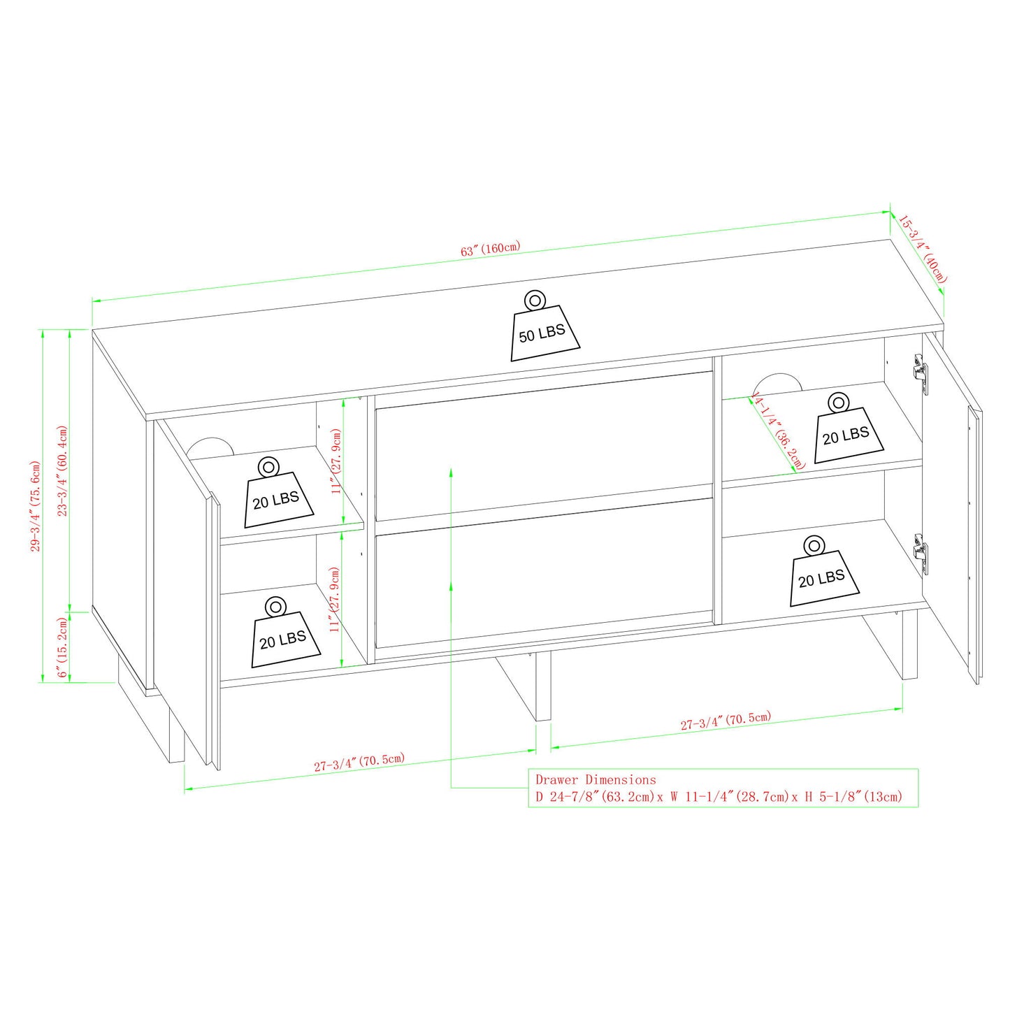Scandi - Sideboard With Beveled Drawers