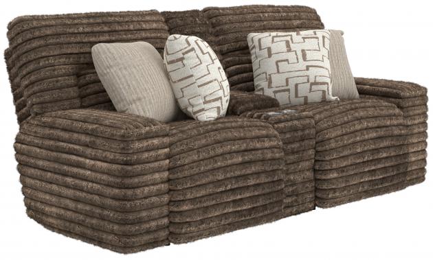 Catnapper Lynx Power Reclining Console Loveseat w/Zero Gravity in Mocha