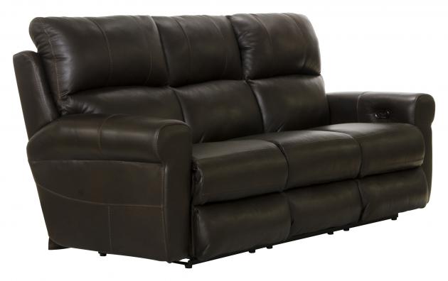 Catnapper Torretta Power Lay Flat Reclining Sofa in Chocolate