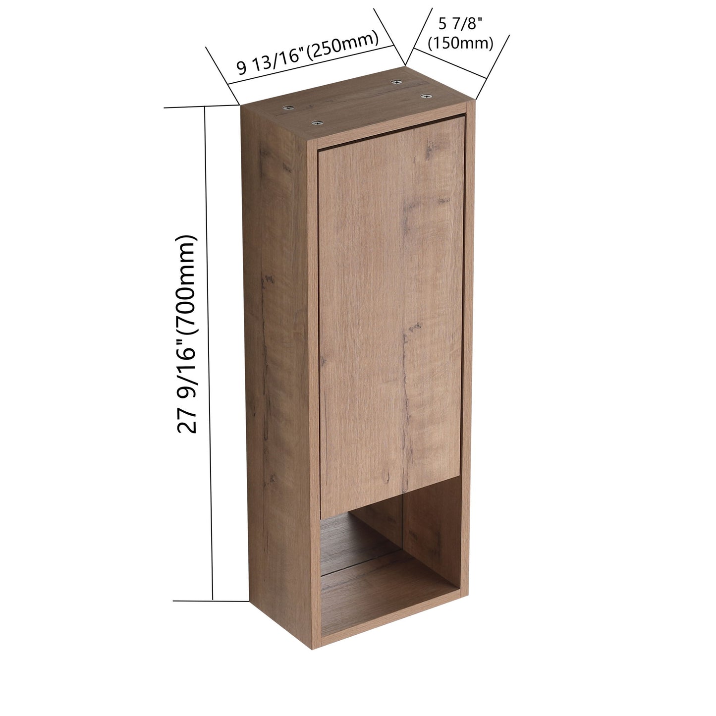 10" Wall Mounted Storage Cabinet, Bathroom Cabinet With Soft Close Door - Imitative Oak