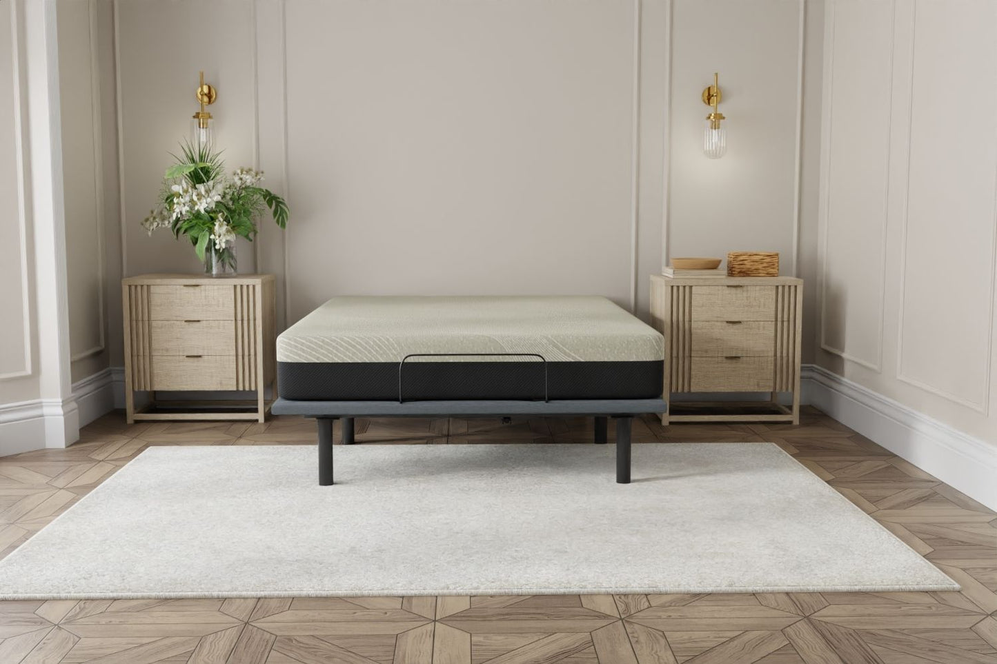 Gel Comfort - 12" Short Queen Soft Mattress - Black / Gray