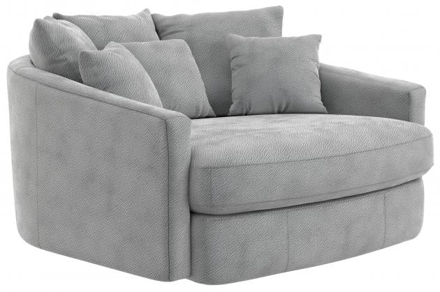 Jackson Matty Round Accent Cuddle Chaise in Pewter