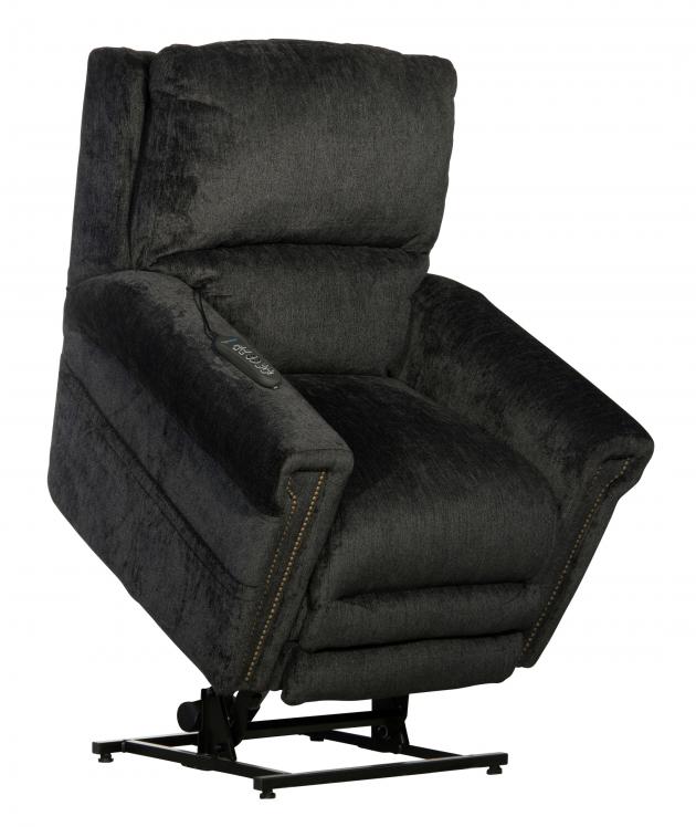 Catnapper Warner Power Headrest w/Lumbar Power Lift Lay Flat Recliner w/Dual Motor & Extended Ottoman in Slate