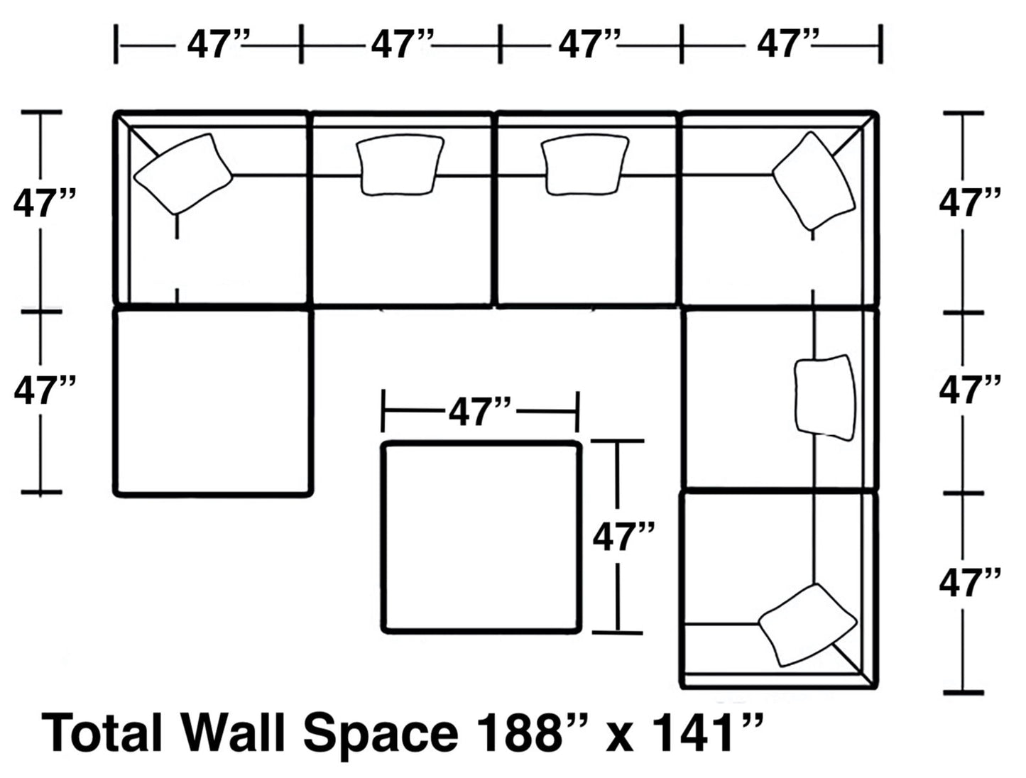 Posh - 8 Piece Modular Sectional With 3 Armless, 3 Corners, 2 Cocktail Ottoman - Dove
