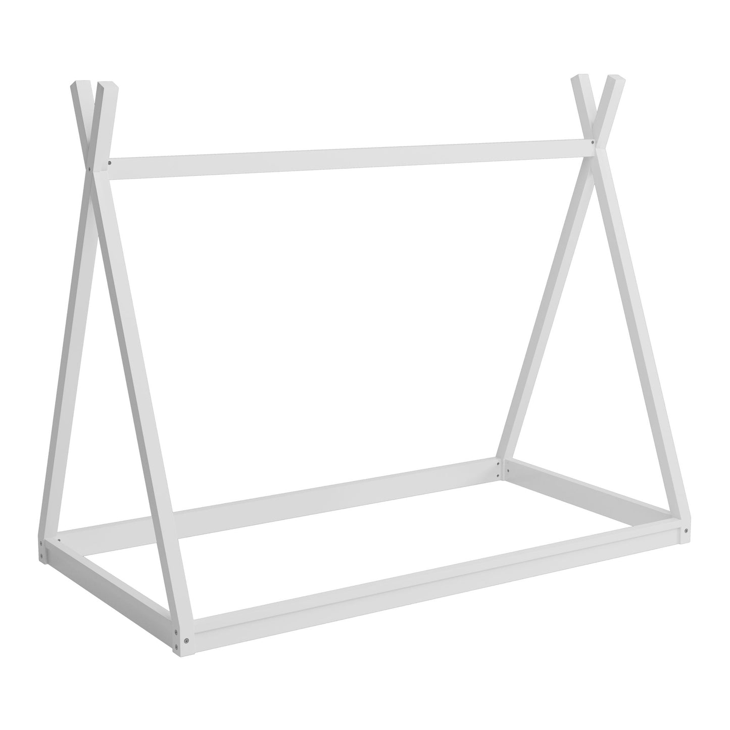 Wood Tent Bed For Kids, Montessori Style Low - Floor Bed, House-Shape Tent Bed Frame
