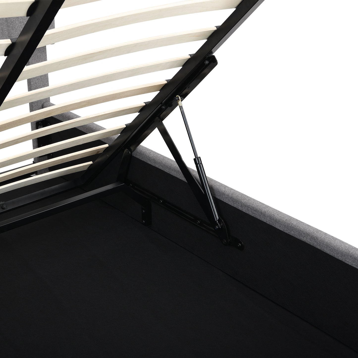 Elegant Upholstered Platform Bed With Hydraulic Storage System