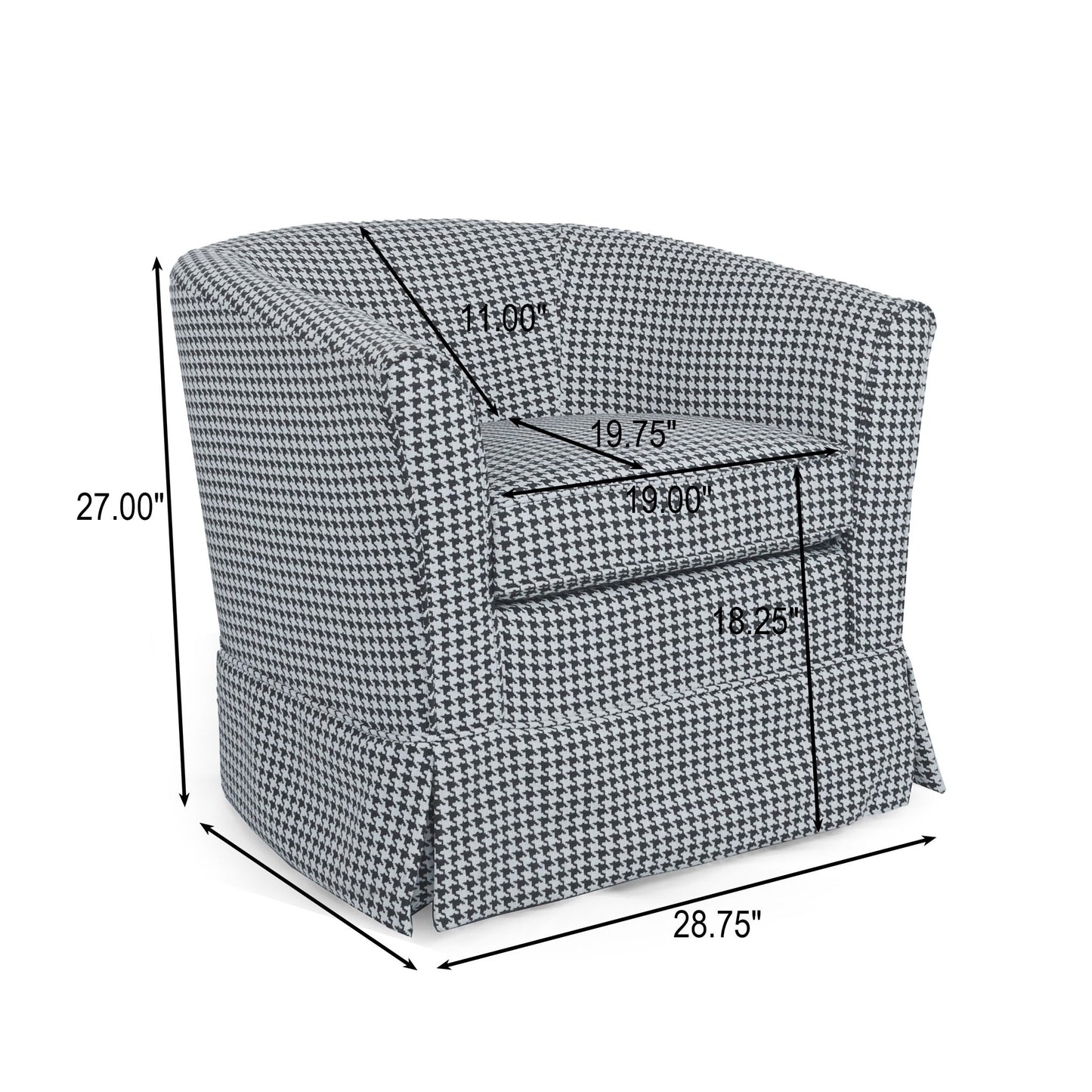 Zeniqua - Upholstered Velvet Swivel Chair With Loose Cover