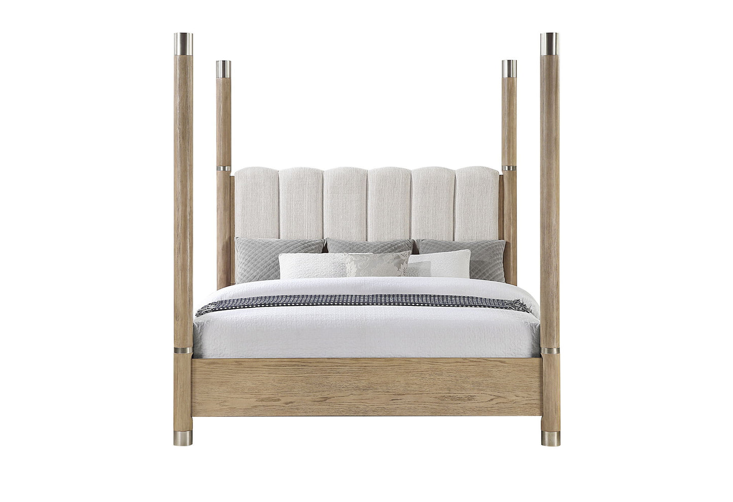 Santo - King Poster Bed - Light Brown