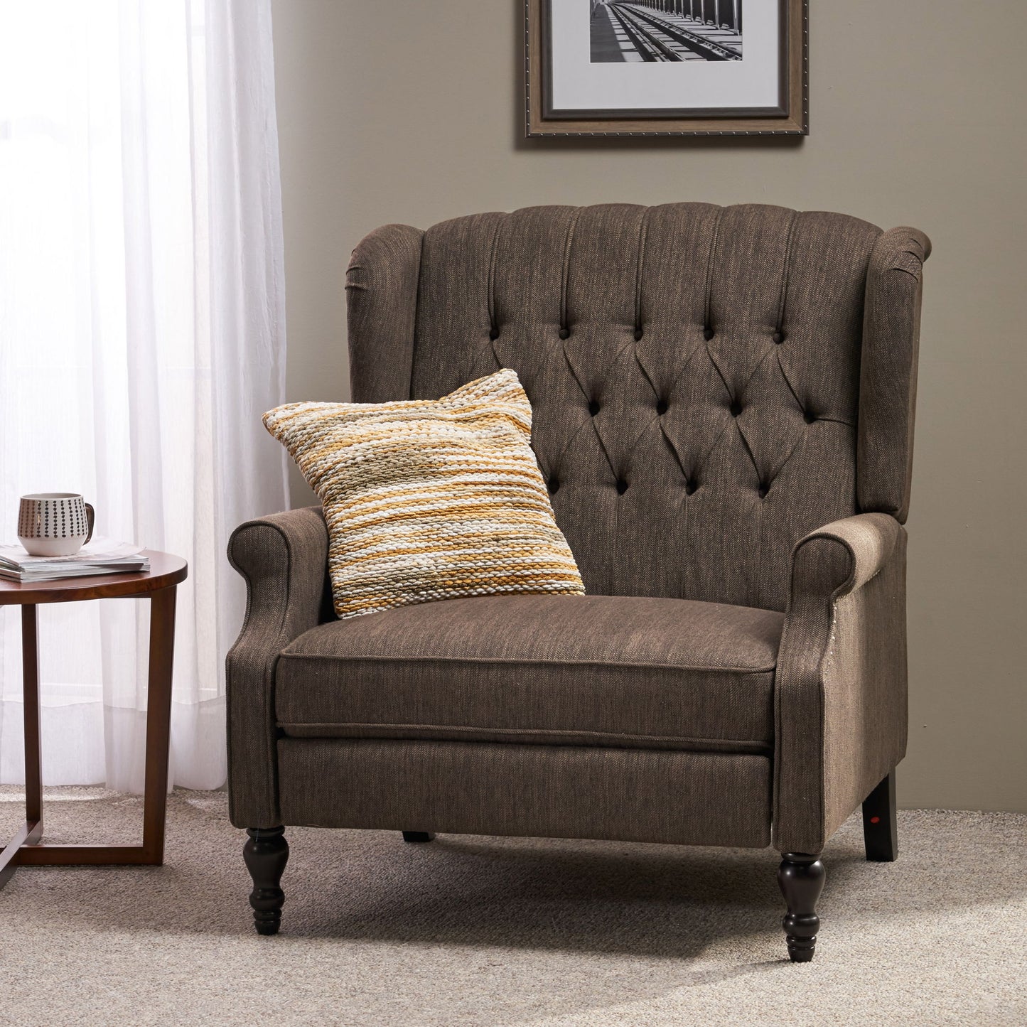 Dunham - Contemporary Fabric Tufted Oversized Pushback Recliner