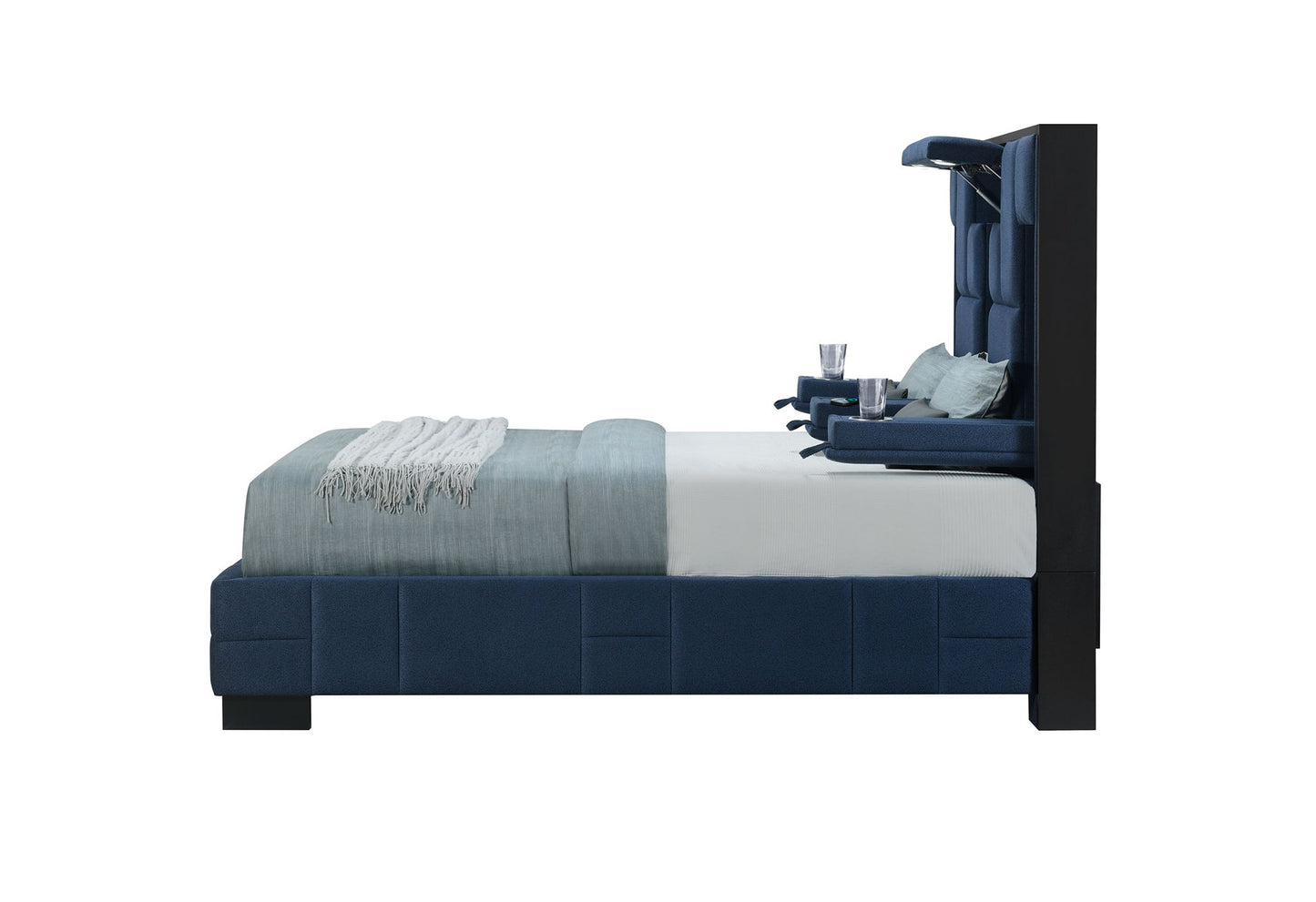 Oscar - Queen Bed Side Rails - Navy Blue