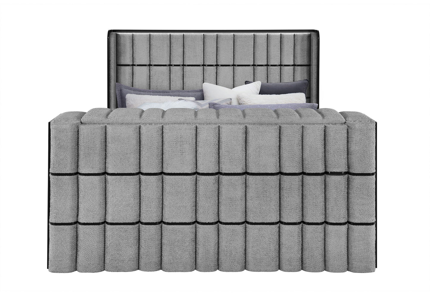 Isabella - King Bed Headboard With LED - Gray