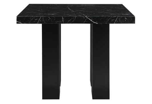 D04 - 7 Piece Dining Room Set (Black Bar Table And 6 Bar Stools) - Black