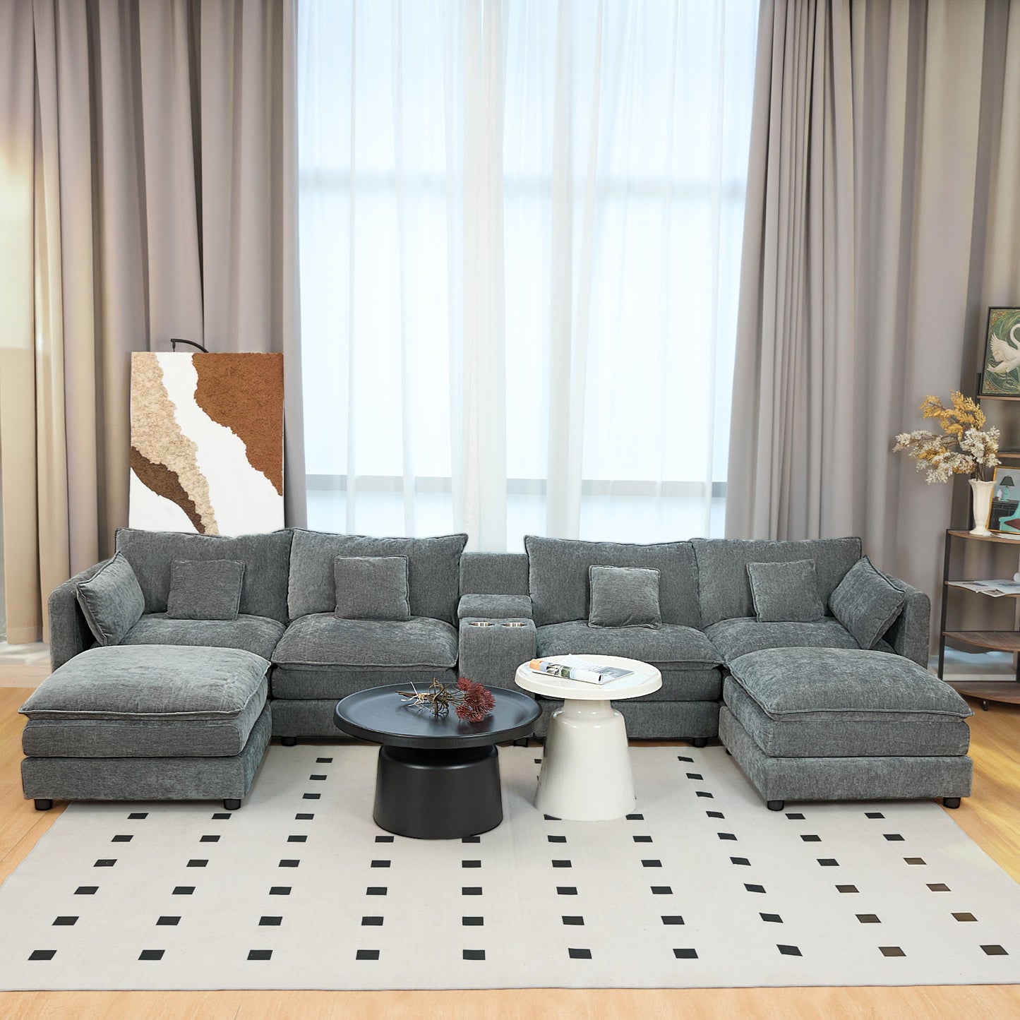 U Shaped Sectional Cloud Couch For Living Room