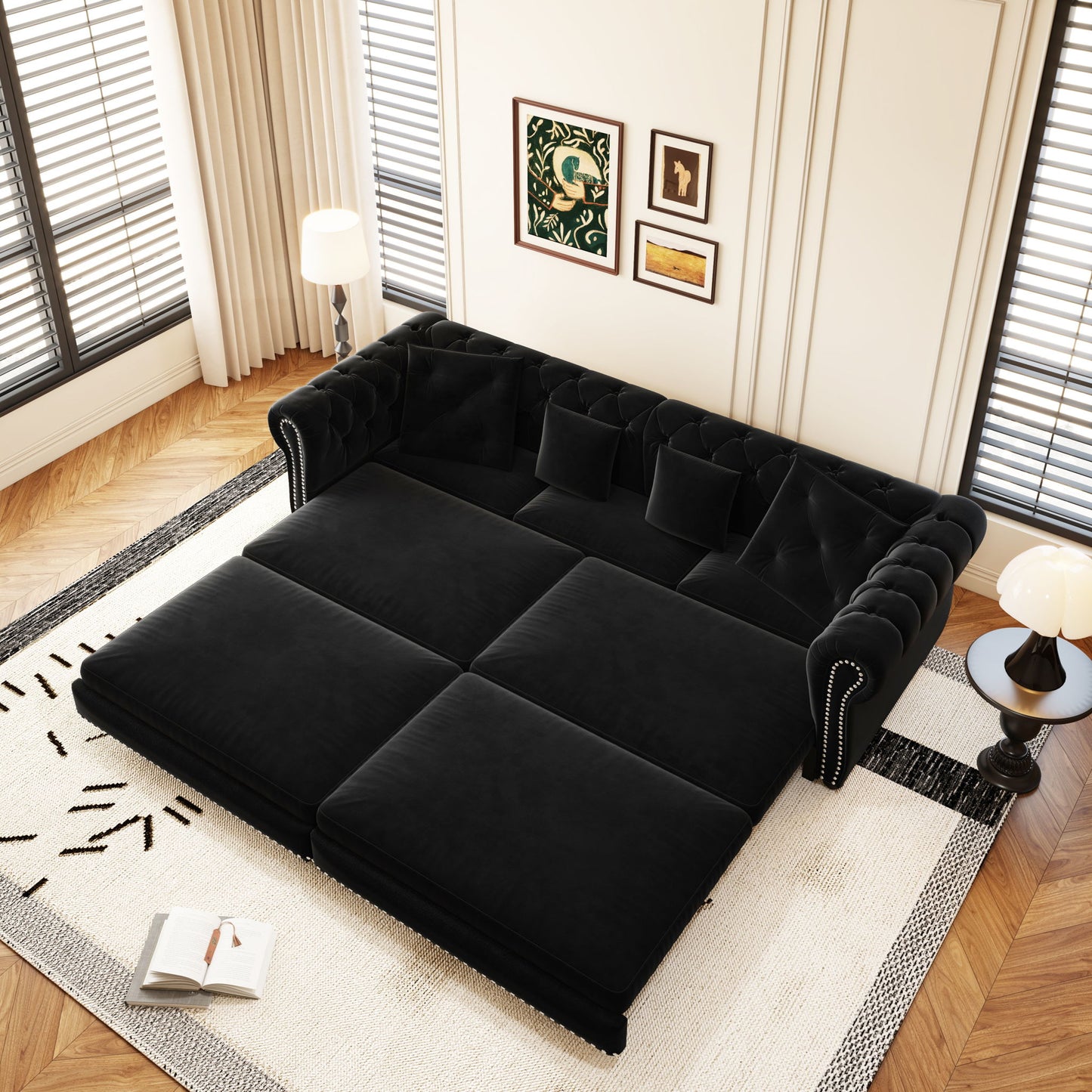 3 In 1 Pull Out Convertible Sleeper Sofa Bed