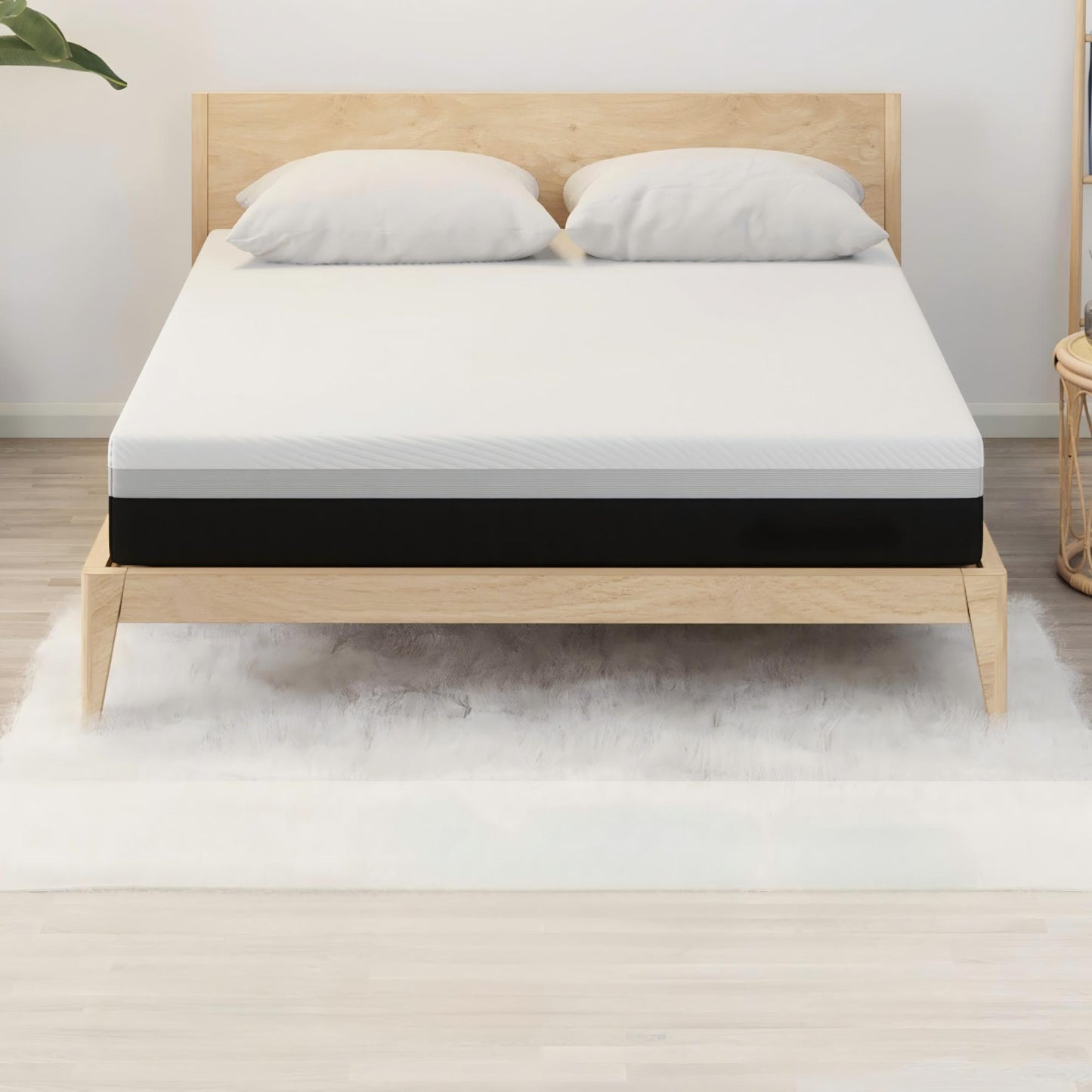 12'' Queen Size Hybrid Mattress, Cooling Memory Foam & Pocket Springs Medium Firm - White