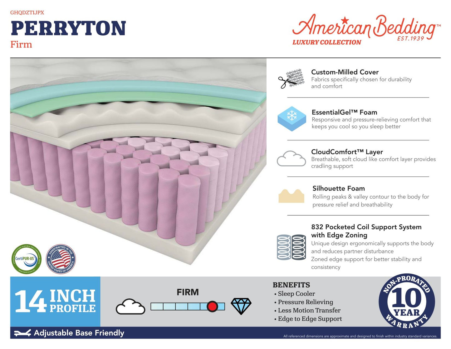 Luxury - Perryton Firm Hybrid Mattress