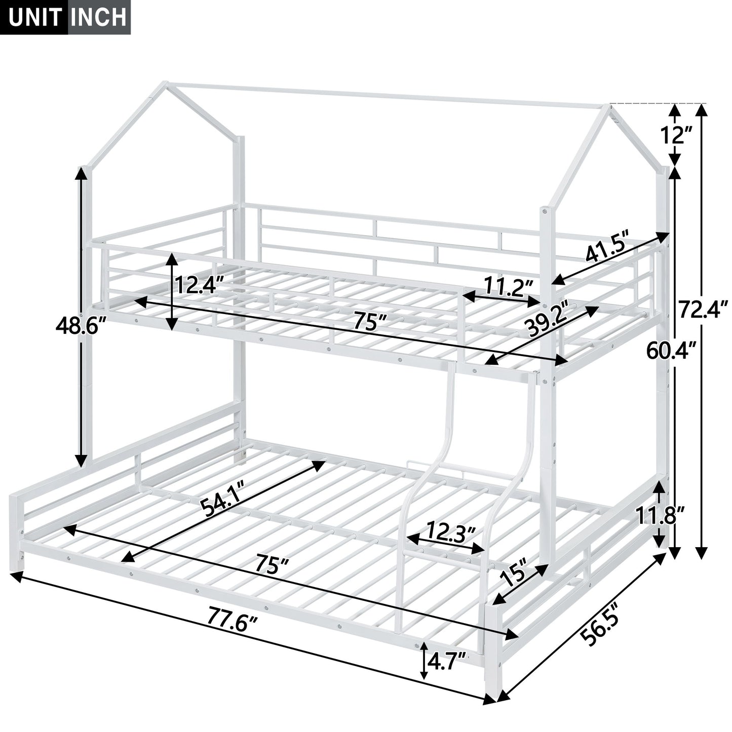 Sturdy Frame House Bunk Bed