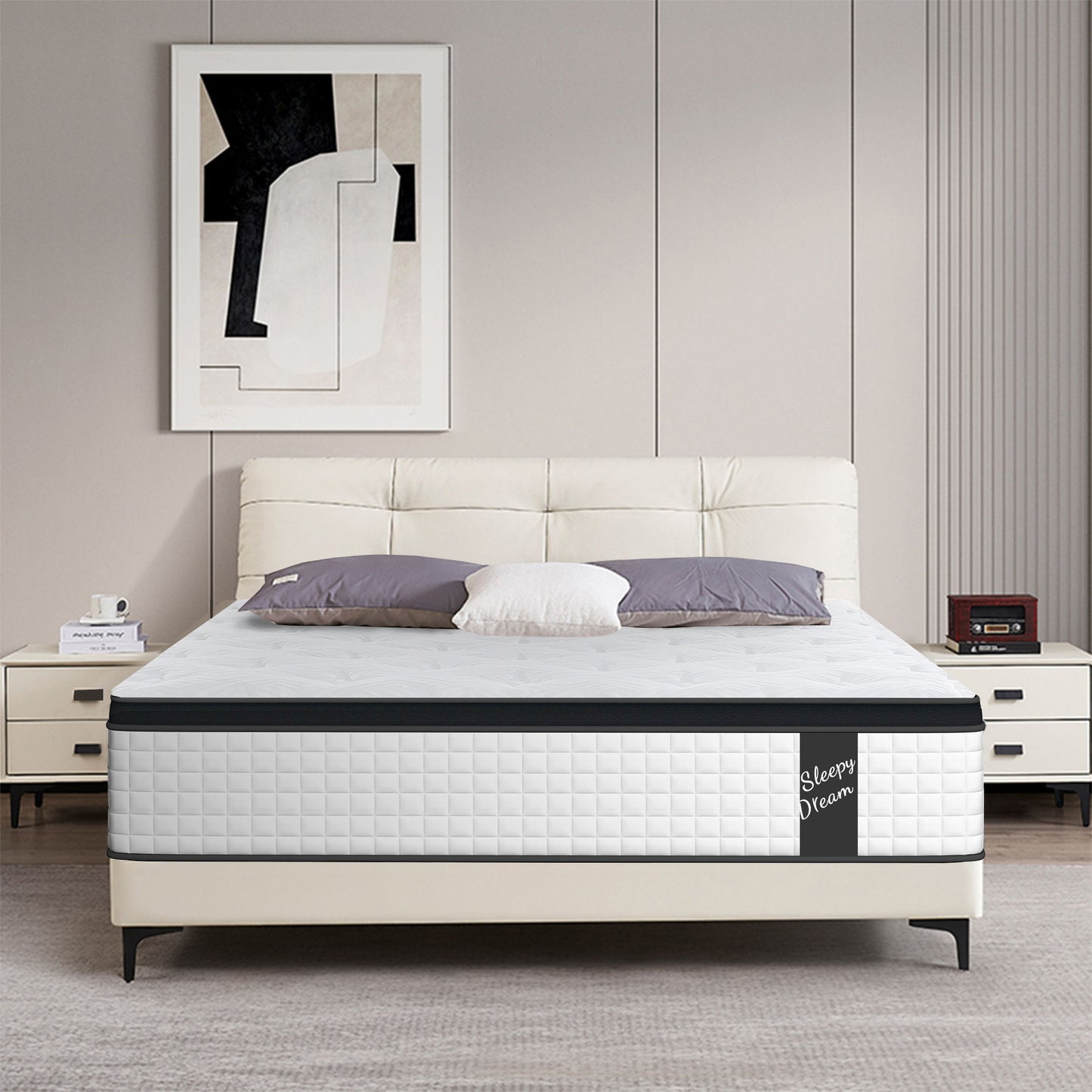 12" Hybrid Mattress Individual Pocket Spring, 7 Zoned Memory Foam