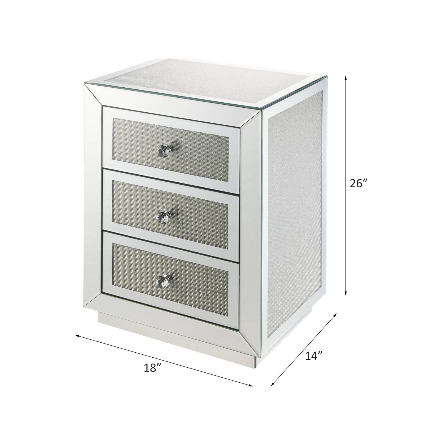 Noralie - Accent Table Mirrored / Faux Dimaonds - Silver