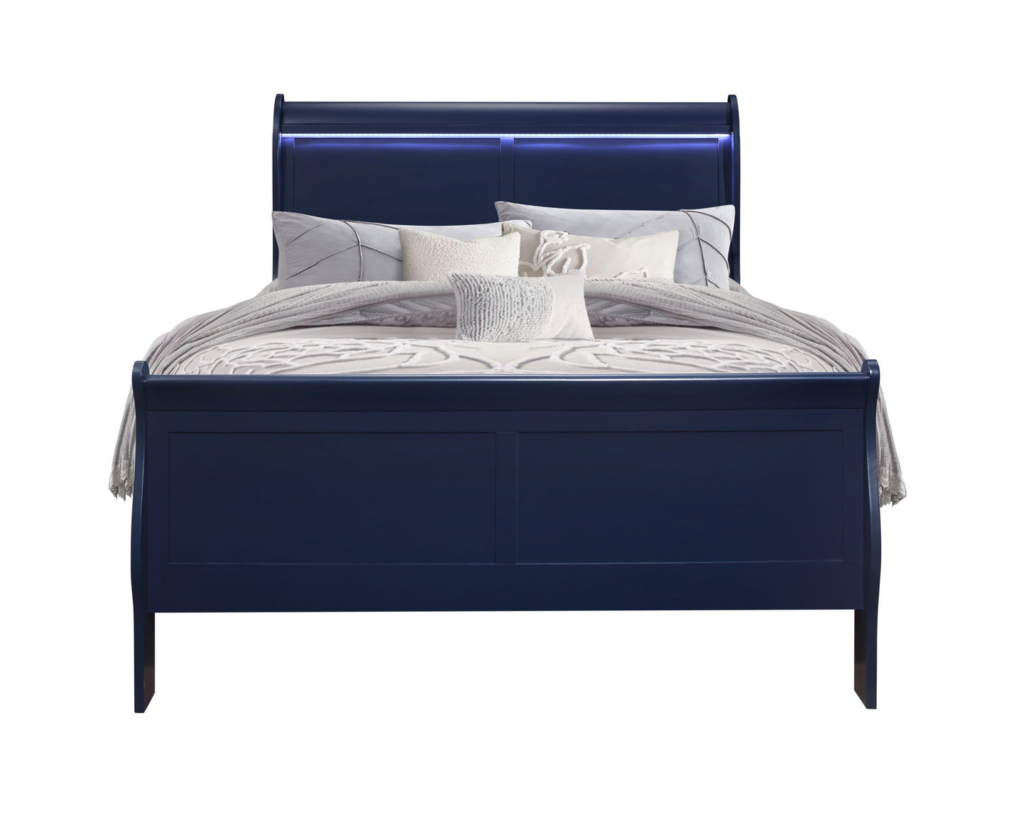 Charlie - Full Bed With LED Headboard & Footboard - Blue