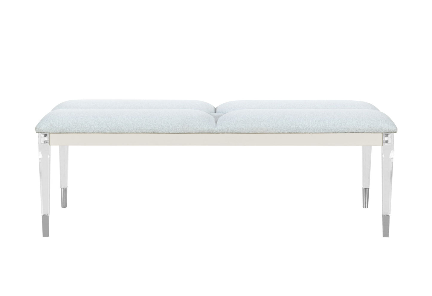 Orion - Bench With Acrylic Legs - White / Gold