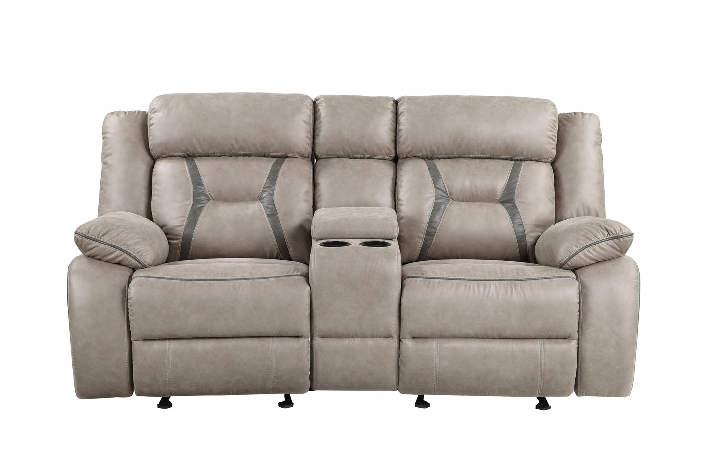 Steve Silver Tyson - 3 Piece Manual Reclining Living Room Set - Gray