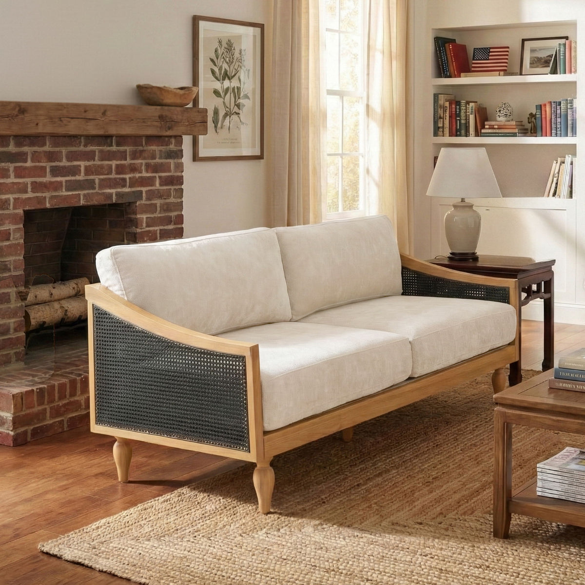 Loveseat Sofa With Armrests - Black
