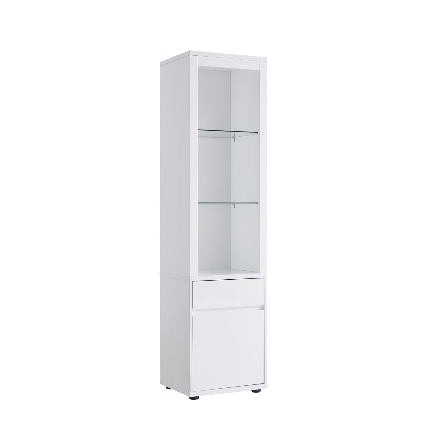 Modern Wine Showcasing Cabinet With Two Glass Shelves And Storage Cabinet