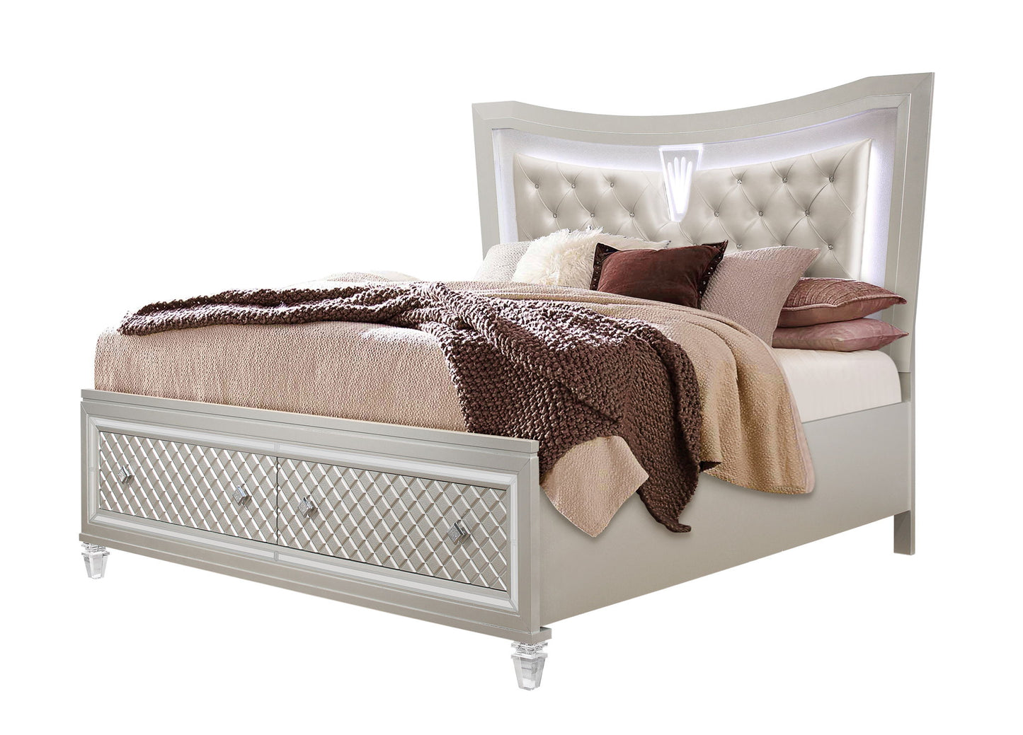 Paris - Queen Bed Drawers - Champagne