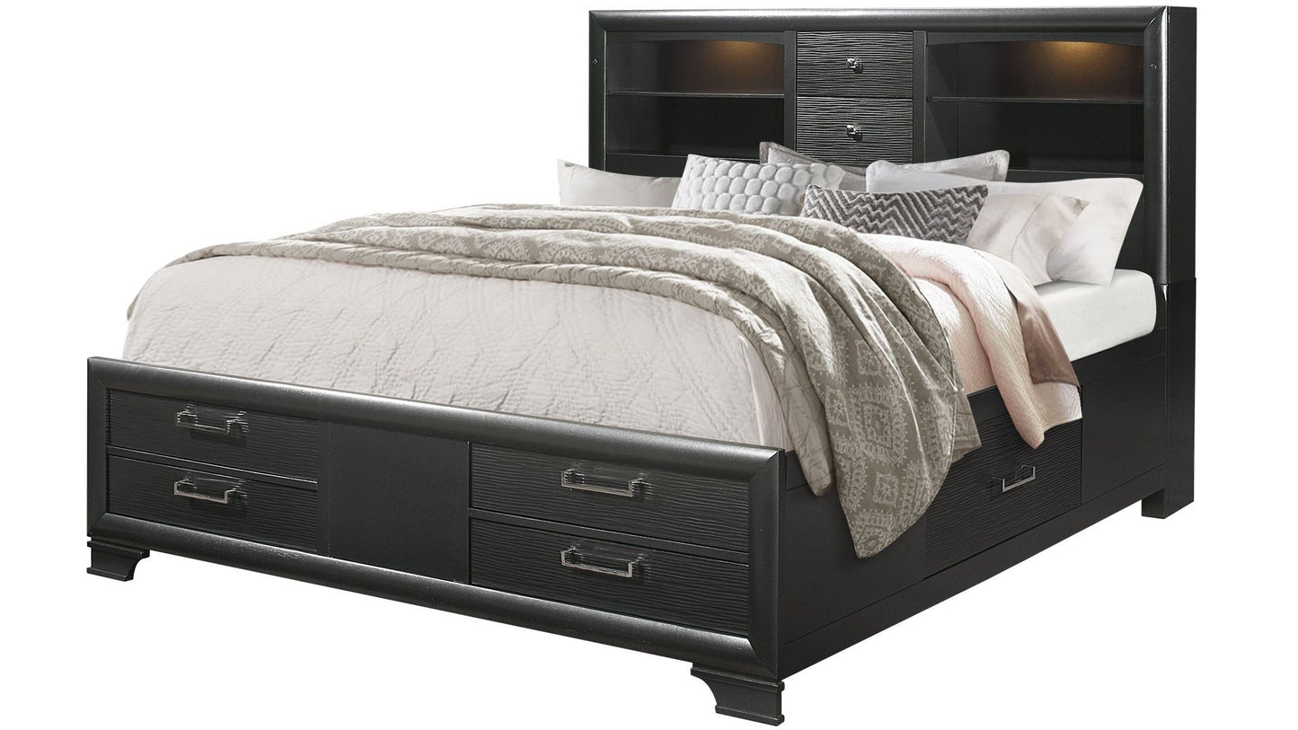 Jordyn - Full Bed Side Rails & Storage - Gray