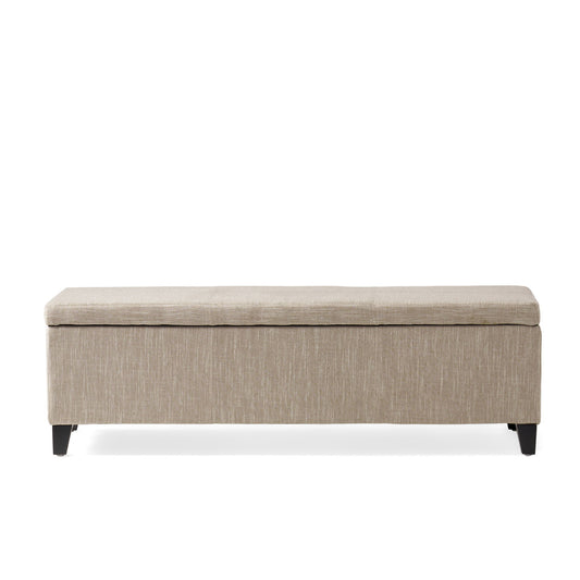 Glouster - Contemporary Storage Ottoman V2 With Upholstered Fabric - Sand