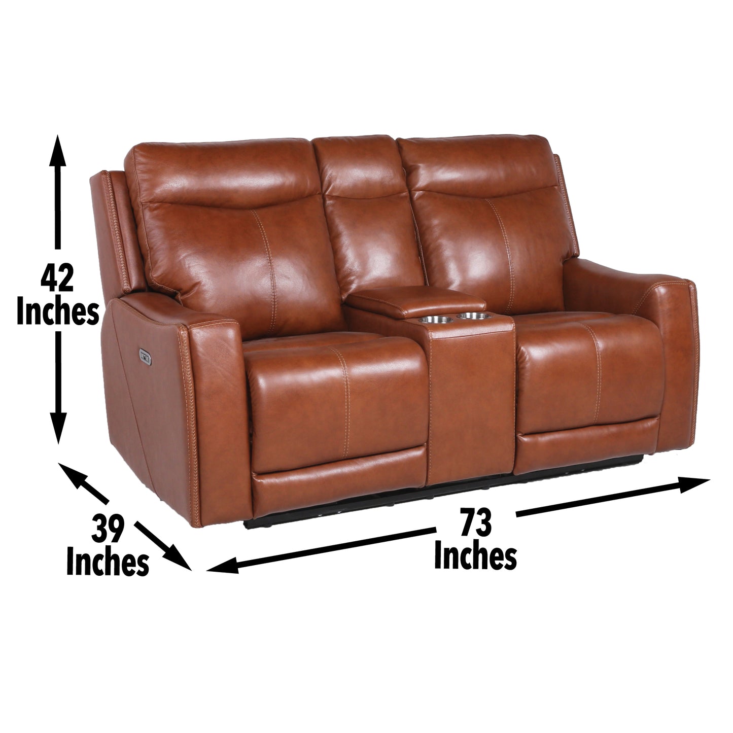 Steve Silver Natalia - Top Grain Leather 3 Piece Power Reclining Living Room Set - Brown
